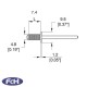7.4mm Long Grooved Rivets - Pack of 20 